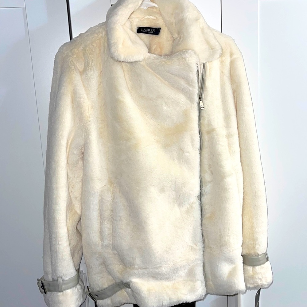 Ralph Lauren Cream fur coat size M